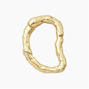 Copper Carabiner Clasp Hammered Gold Plated, approx 14-20mm [FD28063]