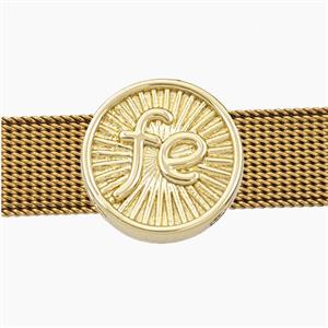 Copper Fe Beads Flat Hole Coin Gold Plated, approx 15.5mm, 3-11mm hole [FD28076]