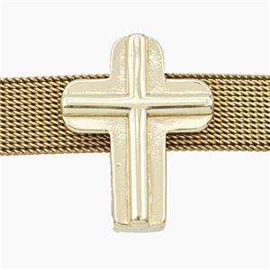 Copper Cross Beads Flat Hole Gold Plated, approx 19-24mm, 3-16mm hole [FD28082]