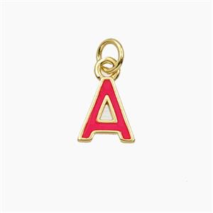 Copper Letter-A Pendant Enamel Gold Plated, approx 8-10mm [FD28087]