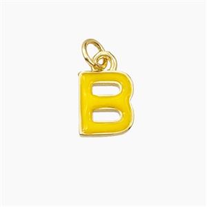 Copper Letter-B Pendant Enamel Gold Plated, approx 8-10mm [FD28088]