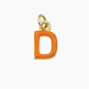 Copper Letter-D Pendant Enamel Gold Plated, approx 8-10mm [FD28090]