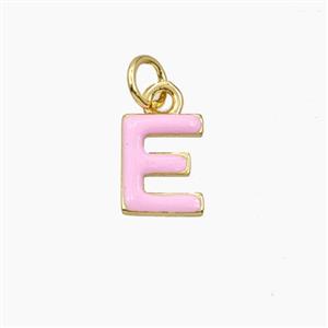 Copper Letter-E Pendant Enamel Gold Plated, approx 8-10mm [FD28091]