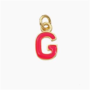 Copper Letter-G Pendant Enamel Gold Plated, approx 8-10mm [FD28093]