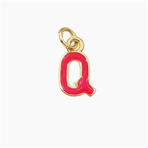 Copper Letter-Q Pendant Enamel Gold Plated, approx 8-10mm [FD28103]
