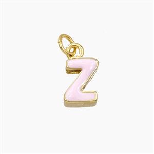 Copper Letter-Z Pendant Enamel Gold Plated, approx 8-10mm [FD28112]