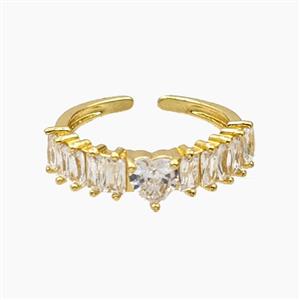 Copper Rings Pave Zirconia Gold Plated, approx 5mm, 18mm dia [FD28143]