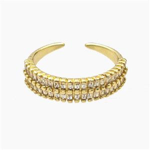 Copper Rings Pave Zirconia Gold Plated, approx 5mm, 18mm dia [FD28152]