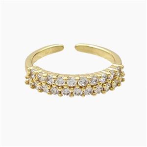 Copper Rings Pave Zirconia Gold Plated, approx 4mm, 18mm dia [FD28164]