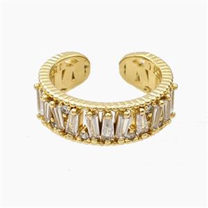 Copper Rings Pave Zirconia Gold Plated, approx 7mm, 18mm dia [FD28165]