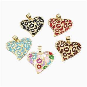 Copper Heart Pendant Enamel Bohemia Style Gold Plated Mixed, approx 27mm [FD28208]