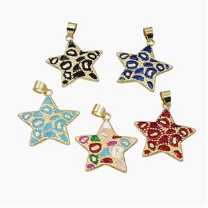 Copper Star Pendant Enamel Bohemia Style Gold Plated Mixed, approx 26mm [FD28224]