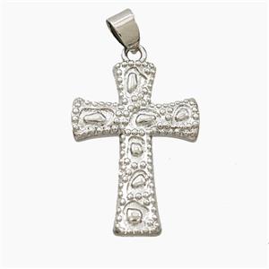 Copper Cross Pendant Bohemia Style Platinum Plated, approx 20-28mm [FD28225]