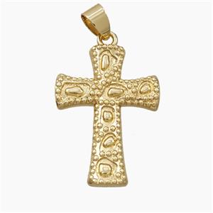 Copper Cross Pendant Bohemia Style Gold Plated, approx 20-28mm [FD28226]