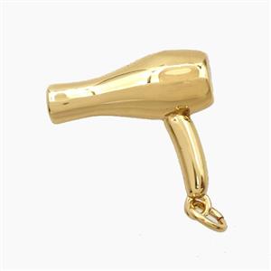 Copper Hairdryer Pendant Gold Plated, approx 17-18mm [FD28255]