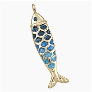 Copper Fish Pendant Enamel Gold Plated, approx 11-42mm [FD28303]
