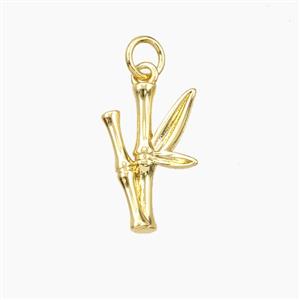 Copper Bamboo Charms Pendant Gold Plated, approx 11-16mm [FD28409]