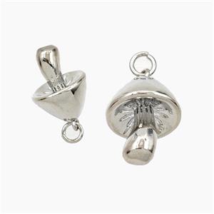 Copper Mushroom Pendant Platinum Plated, approx 13-18mm [FD28423]