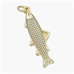 Copper Fish Pendant Painted Gold Plated, approx 11-27mm [FD28438]