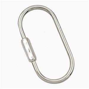 Copper Carabiner Clasp Platinum Plated, approx 25-50mm [FD28474]