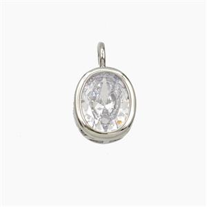 Cubic Zirconia Oval Pendant, approx 10-12mm [FD28489]