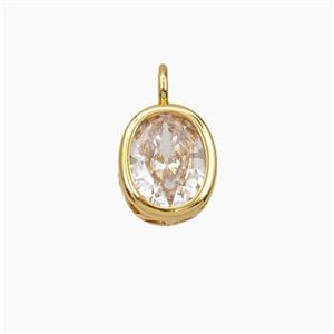 Cubic Zirconia Oval Pendant, approx 10-12mm [FD28490]