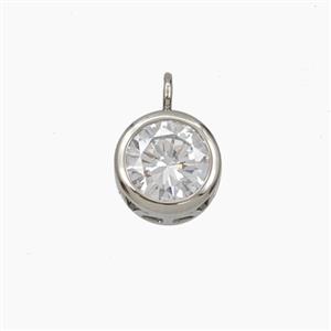 Cubic Zirconia Circle Pendant, approx 11mm [FD28491]