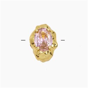 Pink Cubic Zirconia Oval Beads, approx 9-13mm [FD28496]