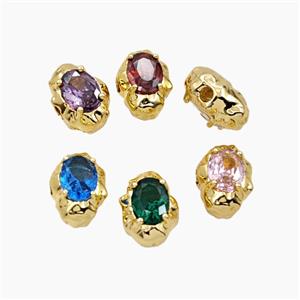 Cubic Zirconia Oval Beads Mix Color, approx 9-13mm [FD28501]