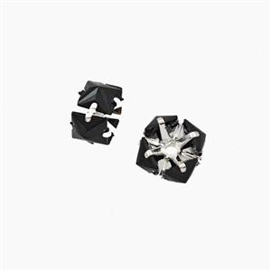 Black Cubic Zirconia Rondelle Beads, approx 8mm [FD28504]
