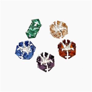 Cubic Zirconia Rondelle Beads Mixed, approx 8mm [FD28512]