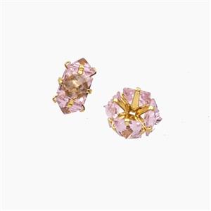 Pink Cubic Zirconia Rondelle Beads, approx 8mm [FD28514]