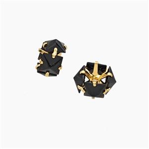 Black Cubic Zirconia Rondelle Beads, approx 8mm [FD28515]