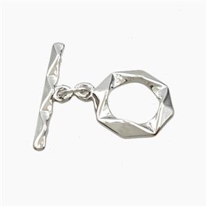 Copper Toggle Clasp Platinum Plated, approx 12mm, 20mm [FD28532]
