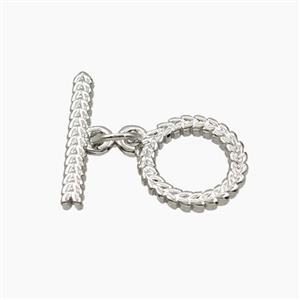 Copper Toggle Clasp Platinum Plated, approx 11mm, 16mm [FD28534]