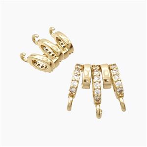 Copper Bail Pave Zirconia Gold Plated, approx 12-13mm [FD28592]