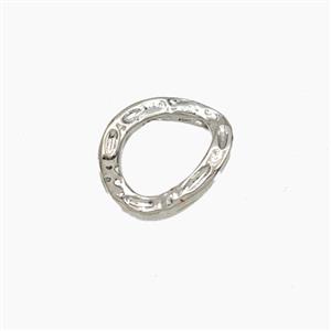 Copper Circle Connector Platinum Plated, approx 11-12mm [FD28593]