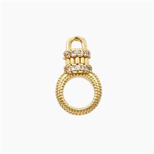 Copper Bead Pave Zircon, Gold Plated, approx 9-15mm [FD28599]