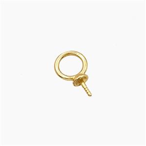 Copper Bead Pave Zircon, Gold Plated, approx 6mm [FD28600]