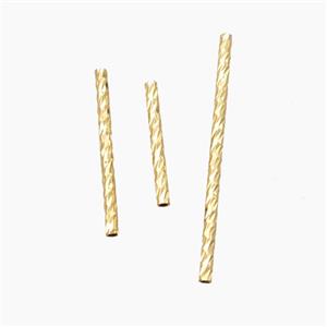 Copper Tube Beads Gold Plated, approx 1.5x15mm [FD28604-15MM]