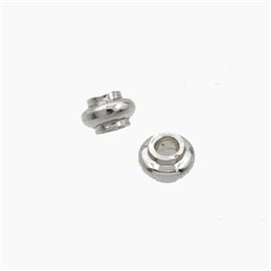 Copper Rondelle Beads Platinum Plated, approx 3mm [FD28620]