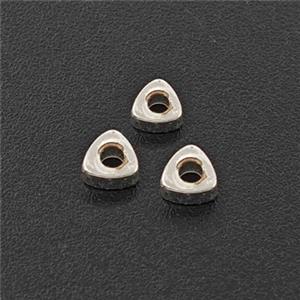 Copper Triangle Beads Shiny Silver, approx 3mm [FD28622]