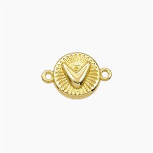 Copper Circle Heart Connector Gold Plated, approx 10mm [FD28629]