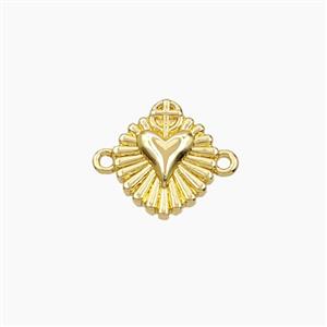 Copper Heart Connector Gold Plated, approx 10-12mm [FD28630]