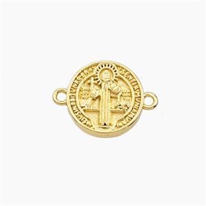 Copper Saint Jude Connector Gold Plated, approx 12mm [FD28631]