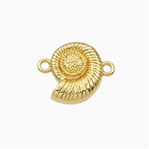 Copper Conch Shell Connector Swirl Gold Plated, approx 10-13mm [FD28632]