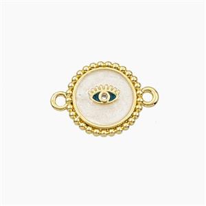 Copper Circle Connector Eye Enamel Gold Plated, approx 12mm [FD28643]