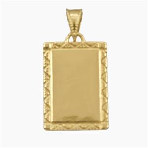 Copper Rectangle Pendant Gold Plated, approx 14-20mm [FD28655]