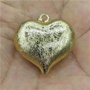Copper Heart Pendant Brushed Gold Plated, approx 30mm [FD28670]