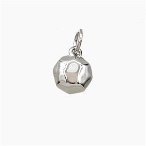 Copper Button Pendant Platinum Plated, approx 7-8mm [FD28678]